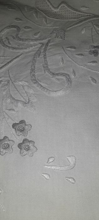 Lencol linho bordado a mao
