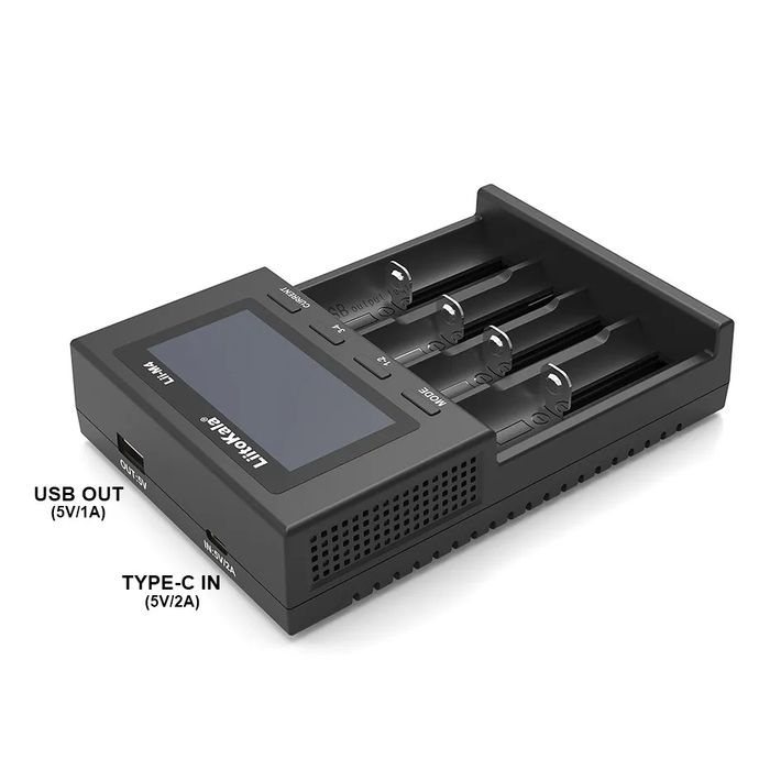 Carregador de pilhas/baterias LiitoKala Lii-M4 Display 4 slots NOVO