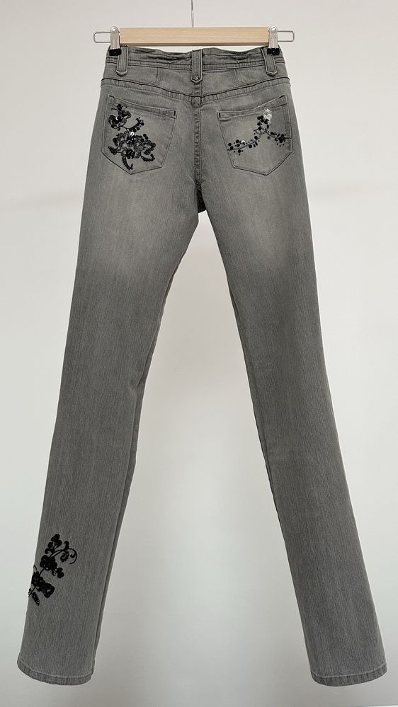 Unikatowe Vintage Jeansy Next Extra Long Straight Leg Z Haftami 36/S