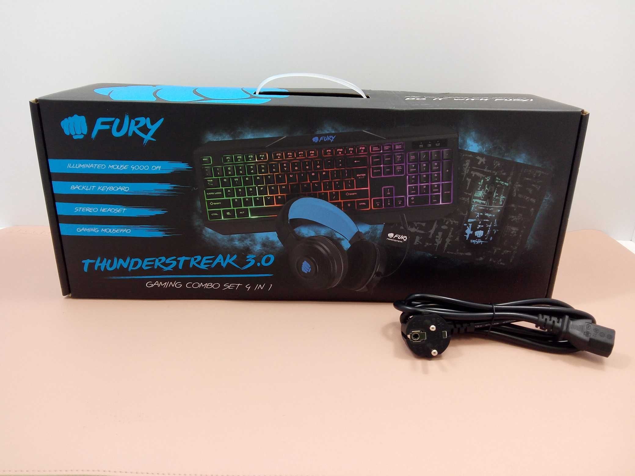 Zestaw dla Gamera Klawiatura Mysz Słuchawki Podkładka FURY 4w1 FV