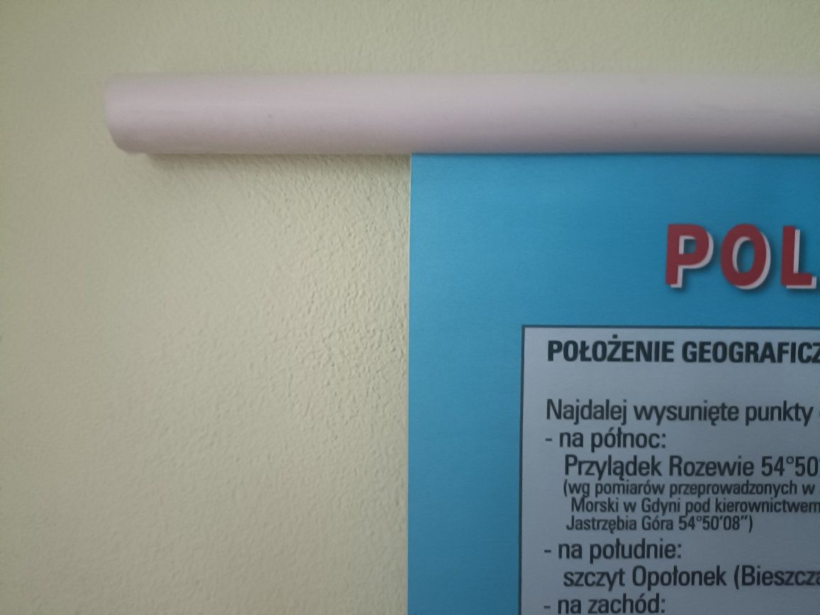 Mapa fizyczna Polski nowa 110x116 z zawieszką