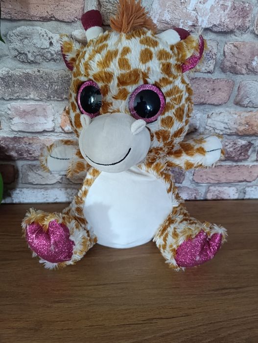 Żyrafa, maskotka, pluszak 45 cm, duże brokatowe oczy  jak Ty