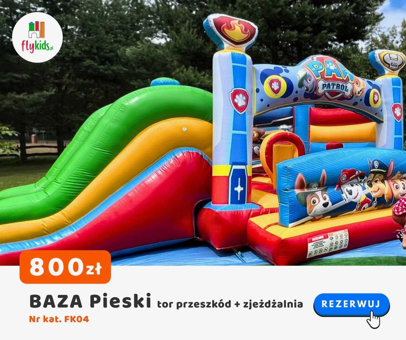Zjeżdżalnia Zamek Dmuchaniec BAZA Pieski dmuchańce tor przeszkód