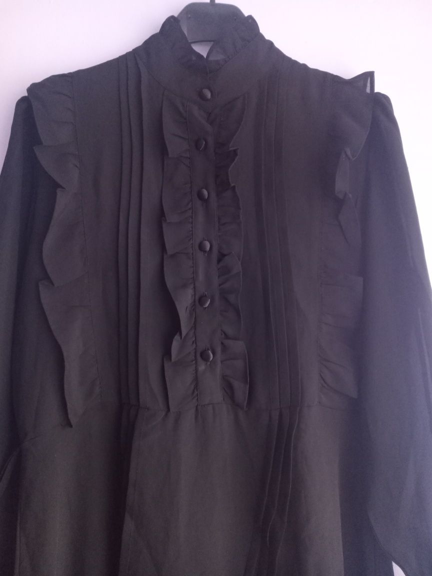 Szyfonowa sukienka M czarna