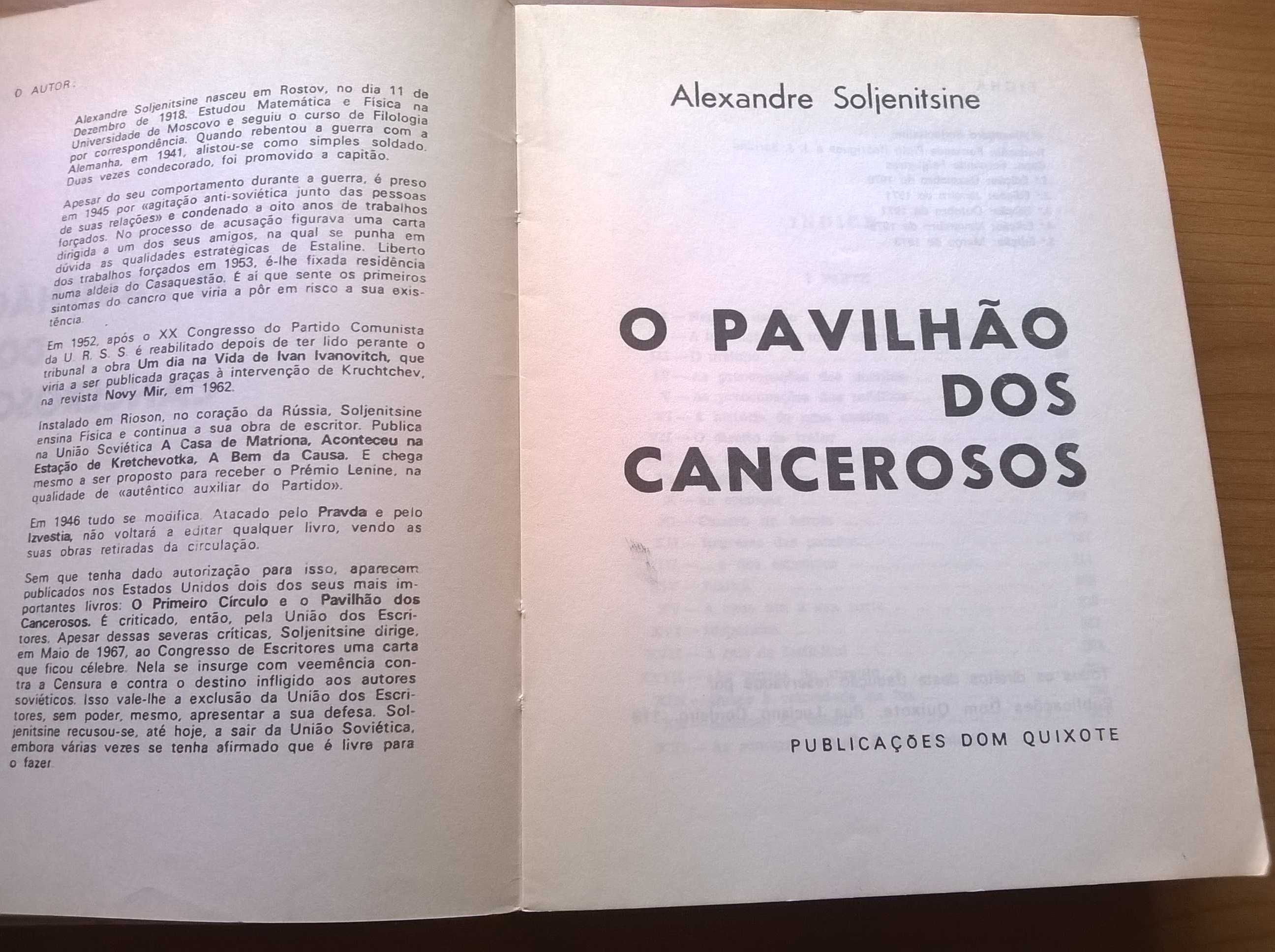 O Pavilhão dos Cancerosos - Alexandre Soljenitsine (portes grátis)