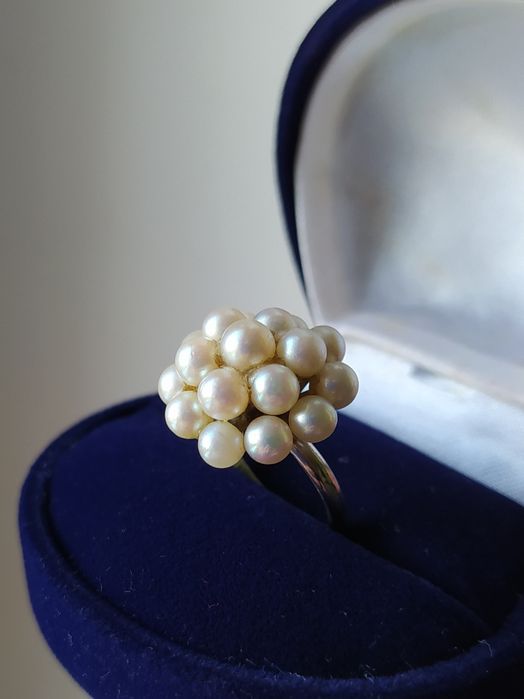 Perły pierścionek perełki srebro 925