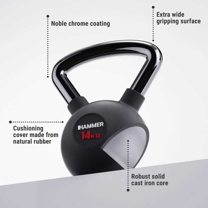 Kettlebell gumowany Hammer Premium 4 kg (dostępne inne wagi)