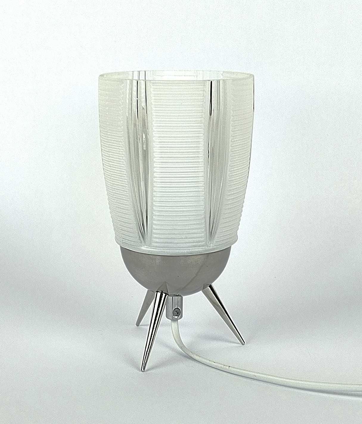 Lampka nocna białe retro vintage space age mid century PRL