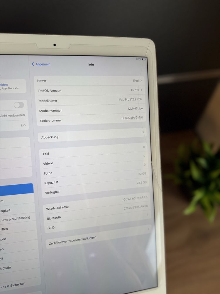 Apple Ipad Pro 12.9 32 GB Wifi