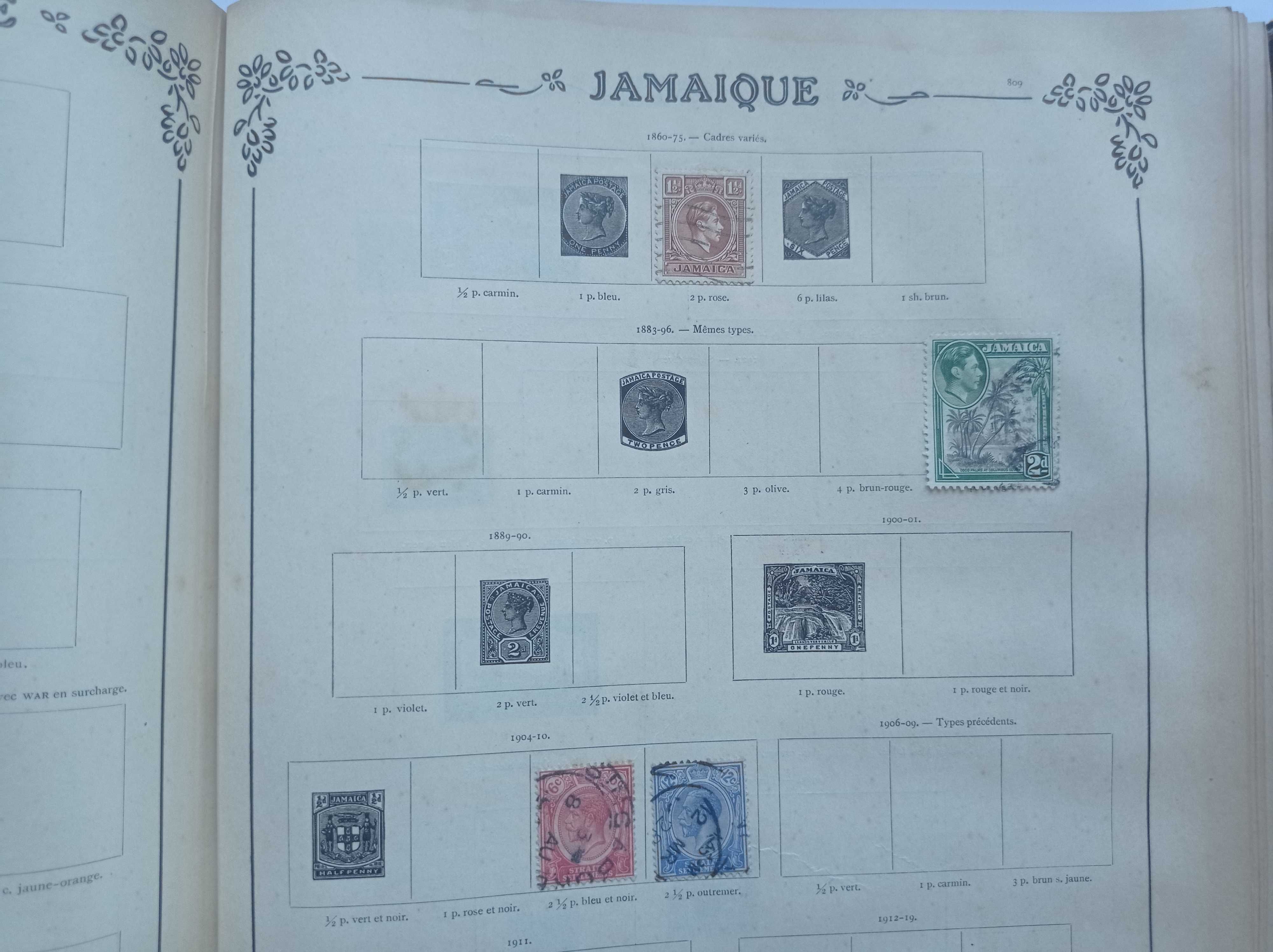 Album Timbres-Poste - 1850 - 1950 - Świat + 854 znaczki pocztowe.