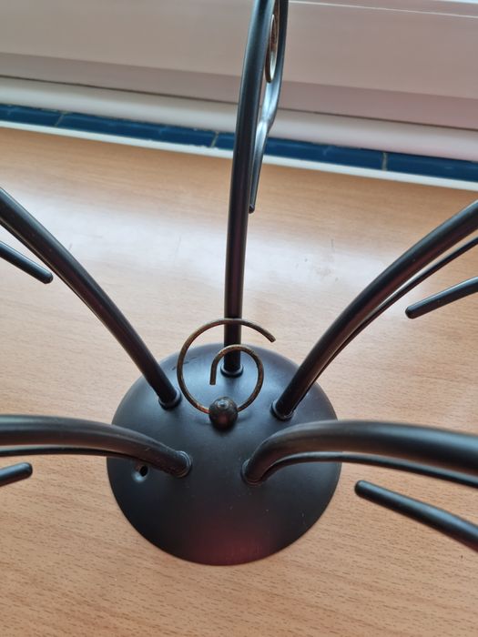 Żyrandol pięcioramienny, lampa sufitowa, Alfa Capri, vintage, 5x60W