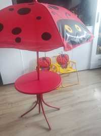 Sprzedam zestaw ogrodowy cena 150nowy parasol stół dwa krzesełka