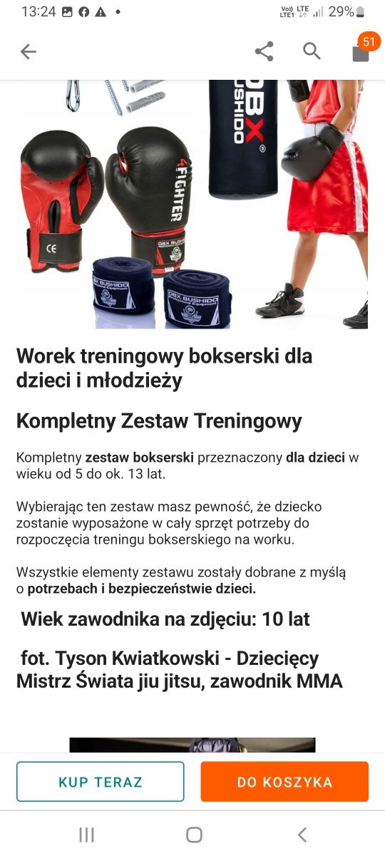 Nowy zestaw bokserski