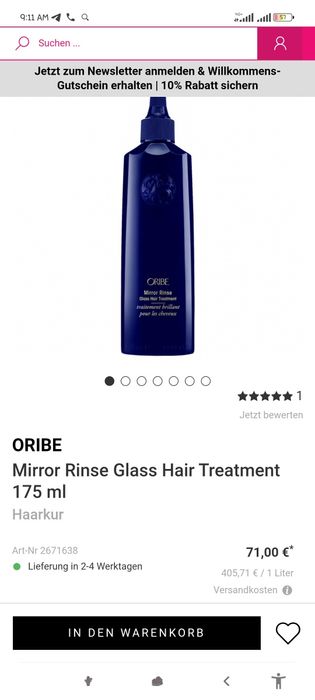 Oribe Олія для волосся
Mirror Rinse Glass Hair Treatment 175 ml