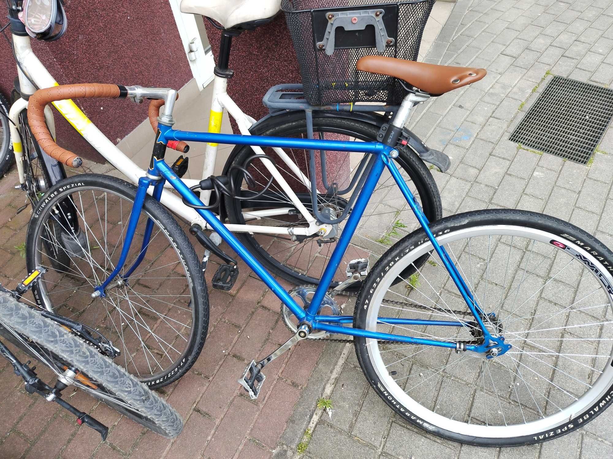 Rower retro kolarzówka, kierownica baran, modna, sezon 2025, blue