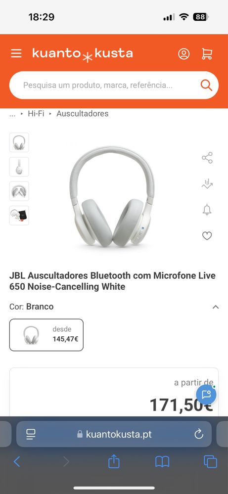JBL Live 650BTNC - Fones Sem Fios com Cancelamento de Ruído Ativo