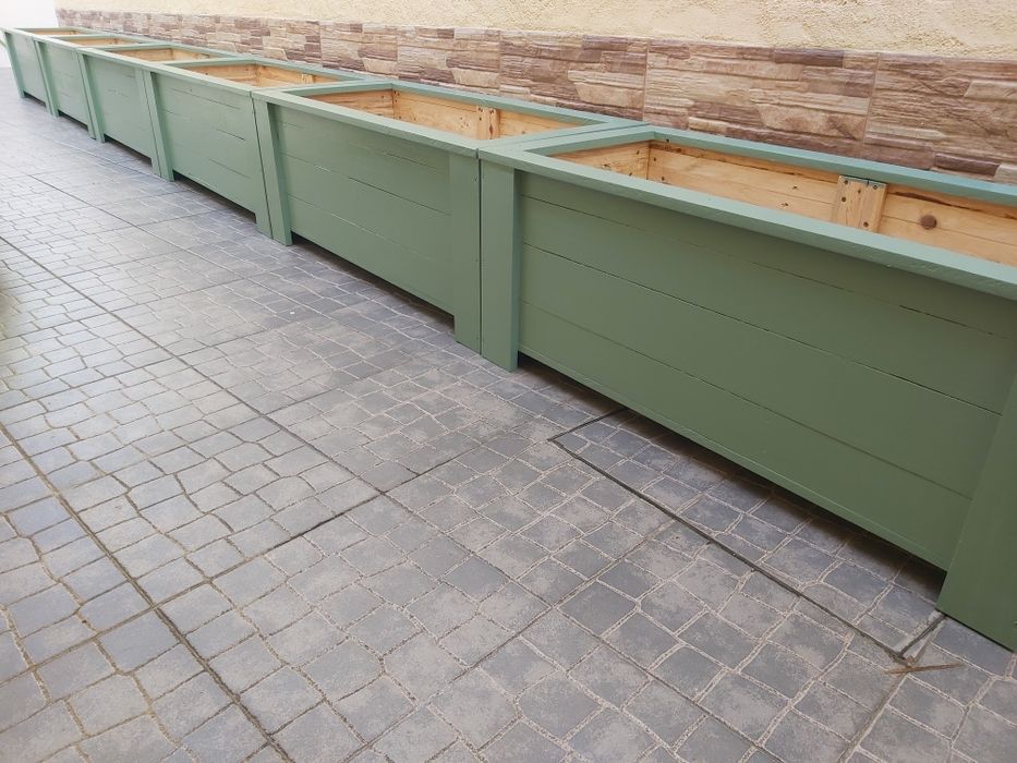 Floreira vaso canteiro madeira