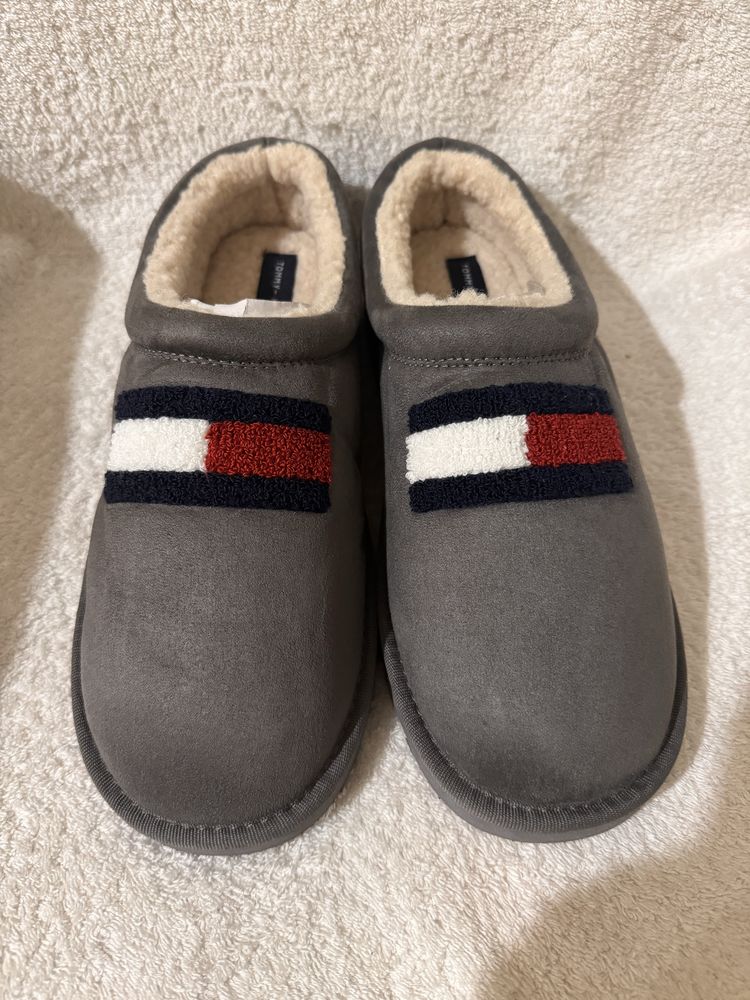 Мокасины тапки слипоны tommy hilfiger 41 42 43 p серые