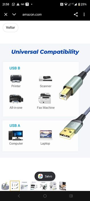 AINOPE Cabo USB A para USB B Priner 3 m de nylon trançado de alta velo