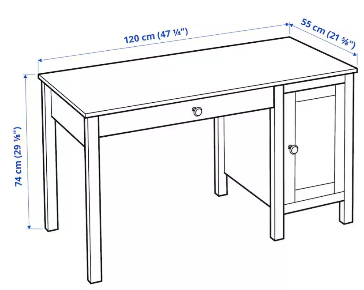 Biurko Hemnes z szufladą i szafką