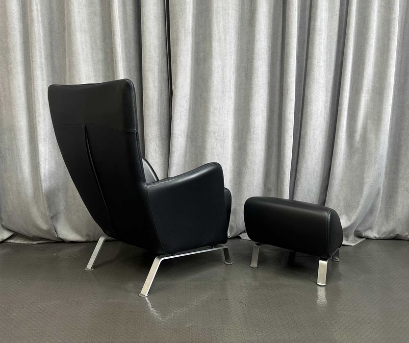 Шкіряний комплект крісло+пуф/шкіряне м'яке крісло/шкіряні крісла/меблі