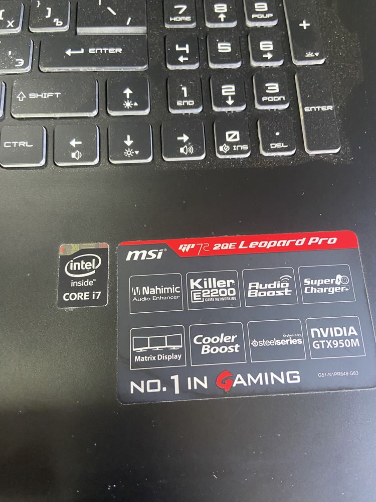 MSI GP72 2QE Leopard Pro core i7  GTX950M Читати опис