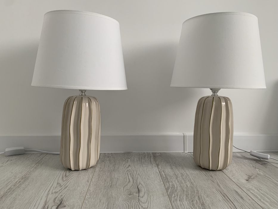 Lampki stołowe lampki nocne kremowe+Gratis lampa wisząca