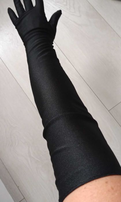 Nowe czarne długie 54 cm rękawiczki alternative