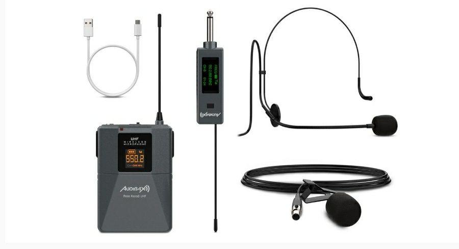 Microfone de Lapela UHF c/oferta de Headset