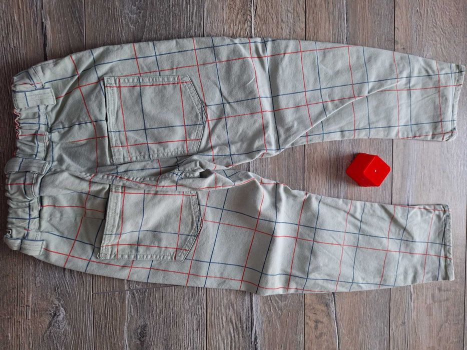 Spodnie eleganckie w  kratkę dla dzieci Bobo Choses- like new-perełka