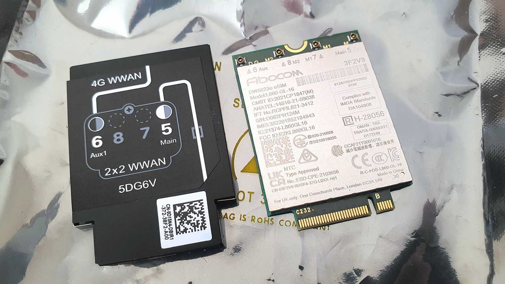 Модем Fibocom L860-GL-16 (Dell DW5823e-eSIM), CAT16/4x4 MIMO/4G/LTE