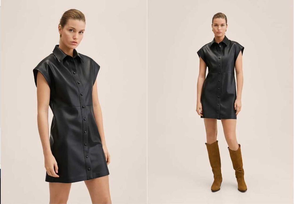 Шкіряний сарафан Mango M