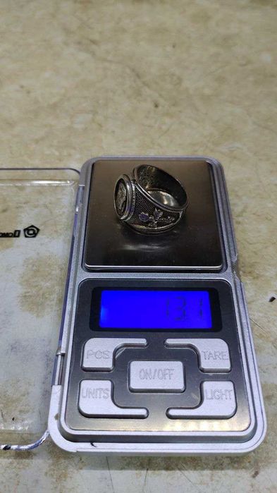 Перстень Печатка белый металл 13 грамм