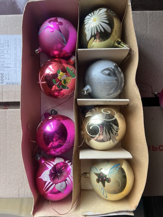 Екслюзивні Ялинкові іграшки часів СРСР в коробці  Розпродаж