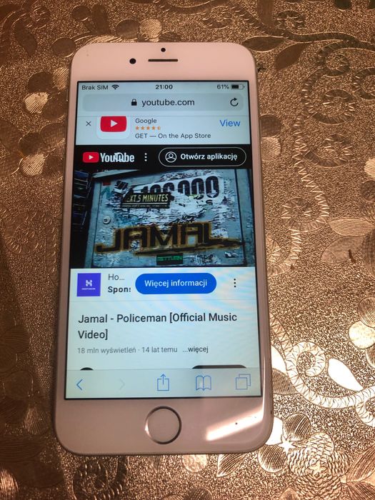 iPhone 6 biały ,bateria 100% kondycji 64GB pojemności