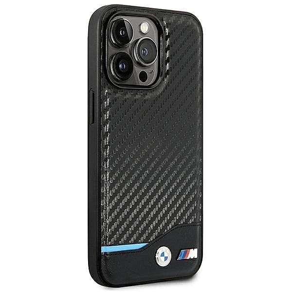 Etui BMW Leather Carbon na iPhone 14 Pro - czarne