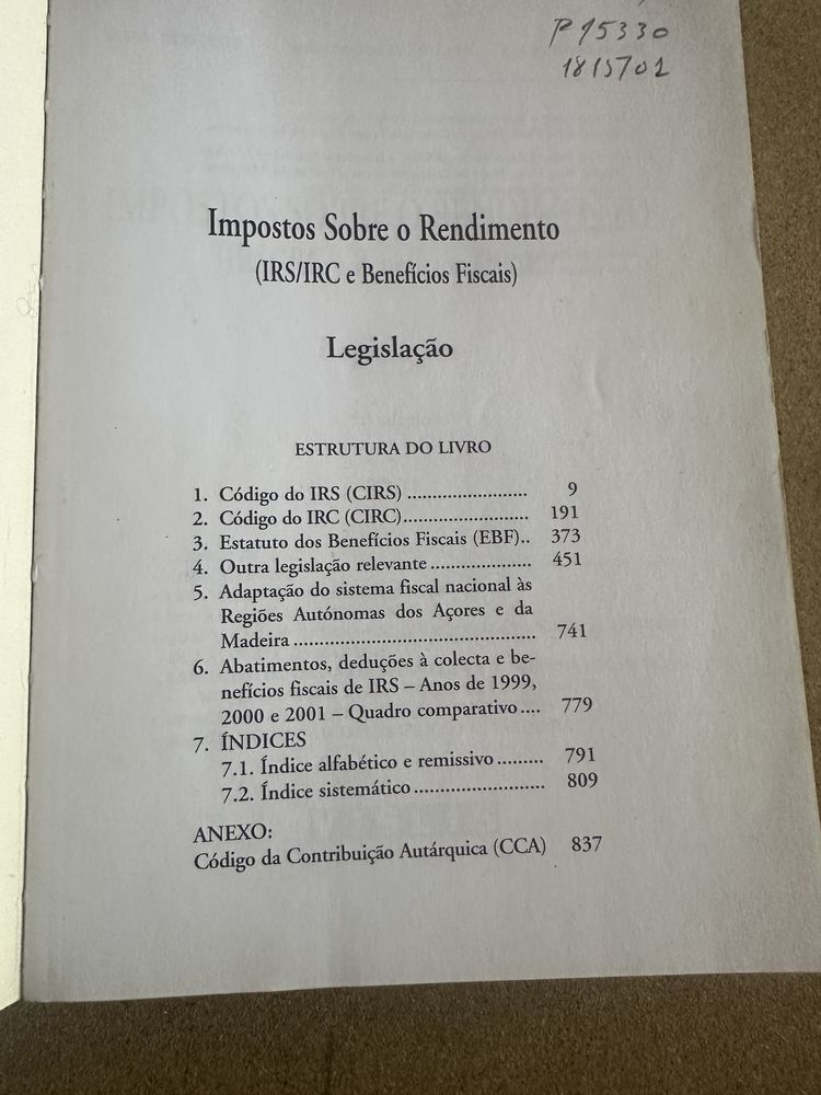 Livro código do irs/irc