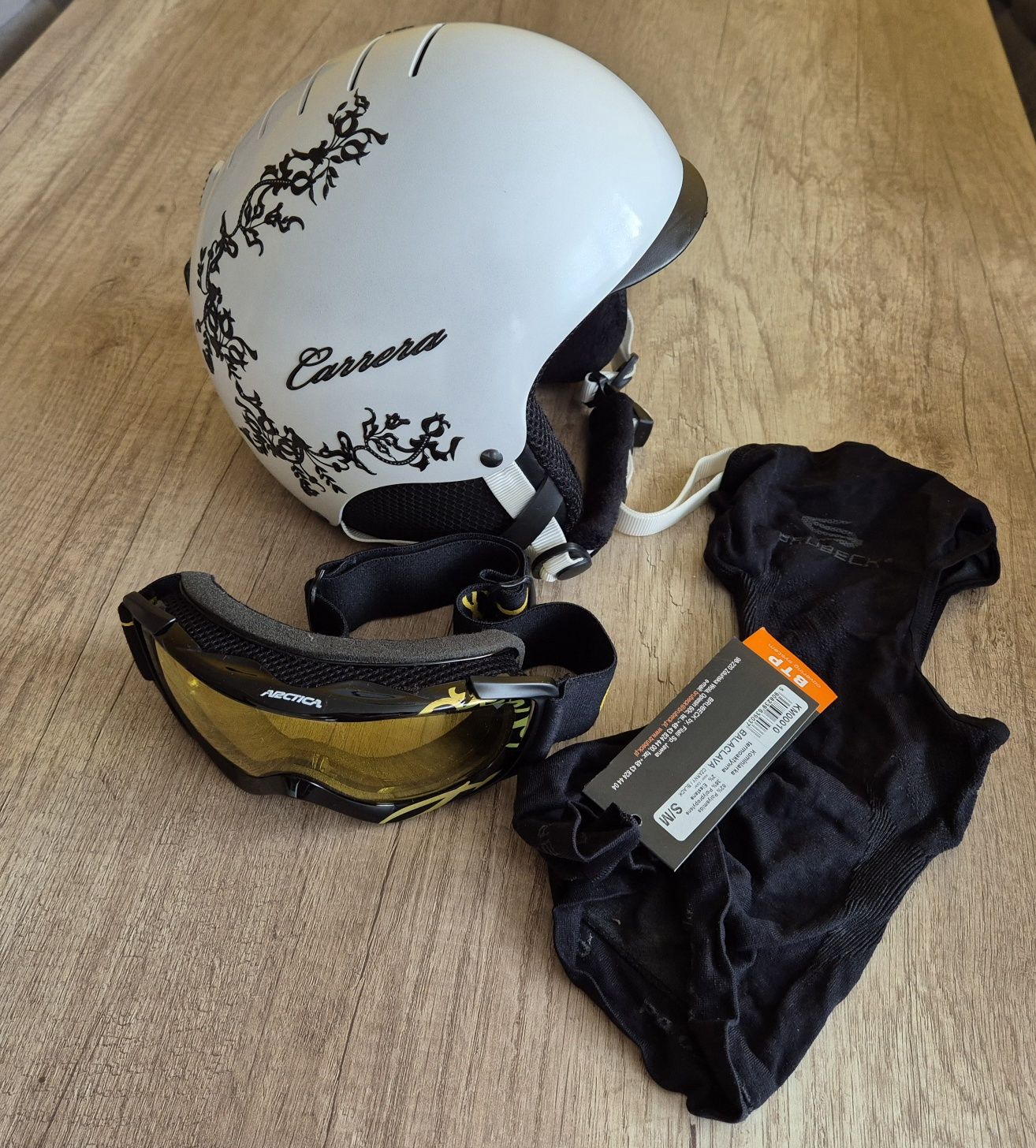 Kask narciarski Carrera Perla 59-61 cm + gogle+ kominiarka