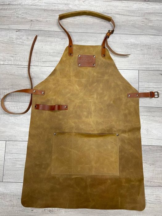 Шкіряний фартух для бармена, кухаря, офіціанта, бариста