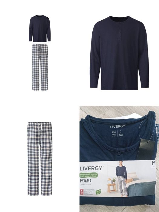 Піжама чоловіча з фланелевими штанами LIVERGY S XL