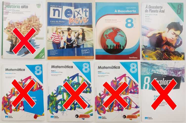 Manuais e Cadernos de atividades 8º Ano Várias Editoras