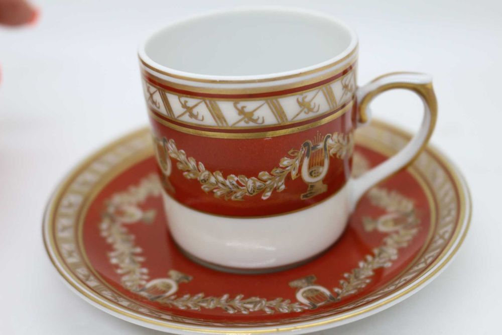 Chávena Café Coleção LIRAS Vista Alegre 1980 Pintada à Mão