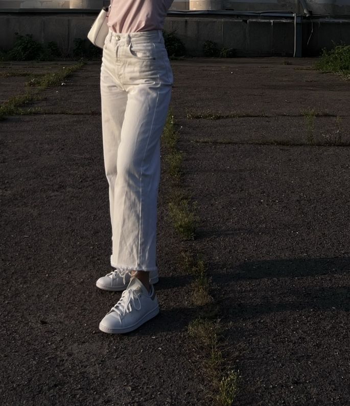 Білі джинси кюлоти zara