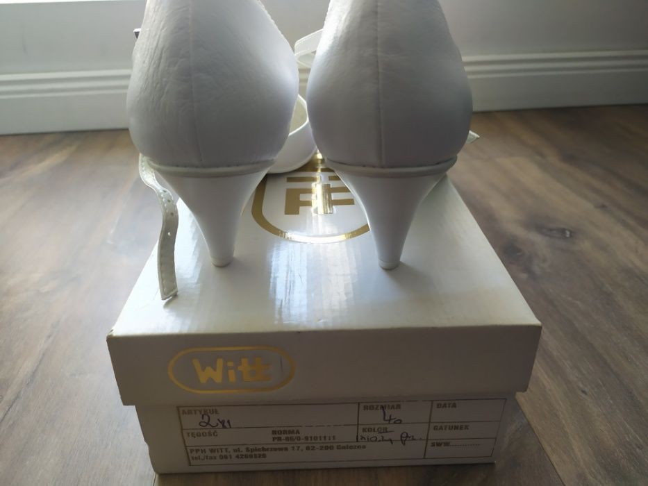 Buty białe ślubne WITT nieużywane rozm 40 model 281