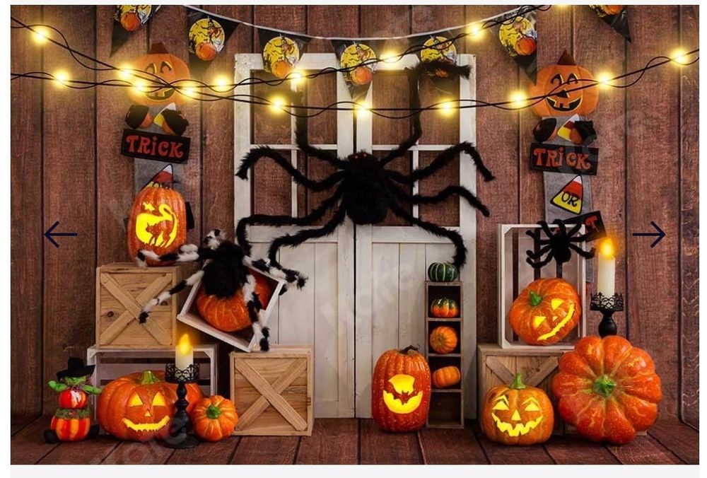 Tło fotograficzne dynie halloween 213x152 cm