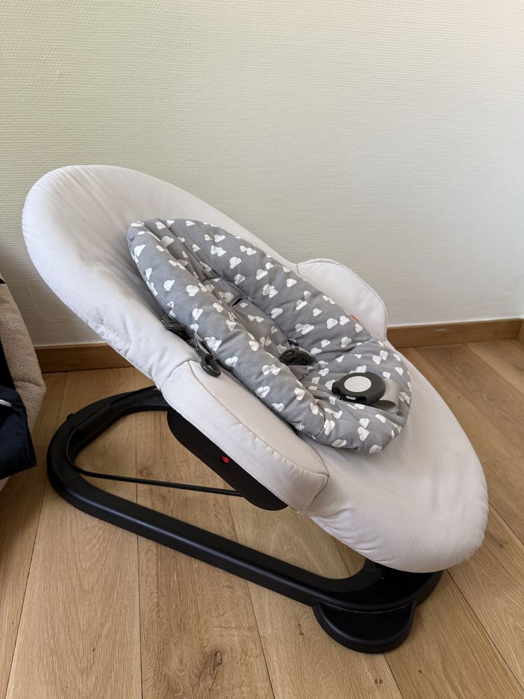 Рюкзак-кенгуру Babybjorn, шизлонг качелька Stokke Steps Bouncer