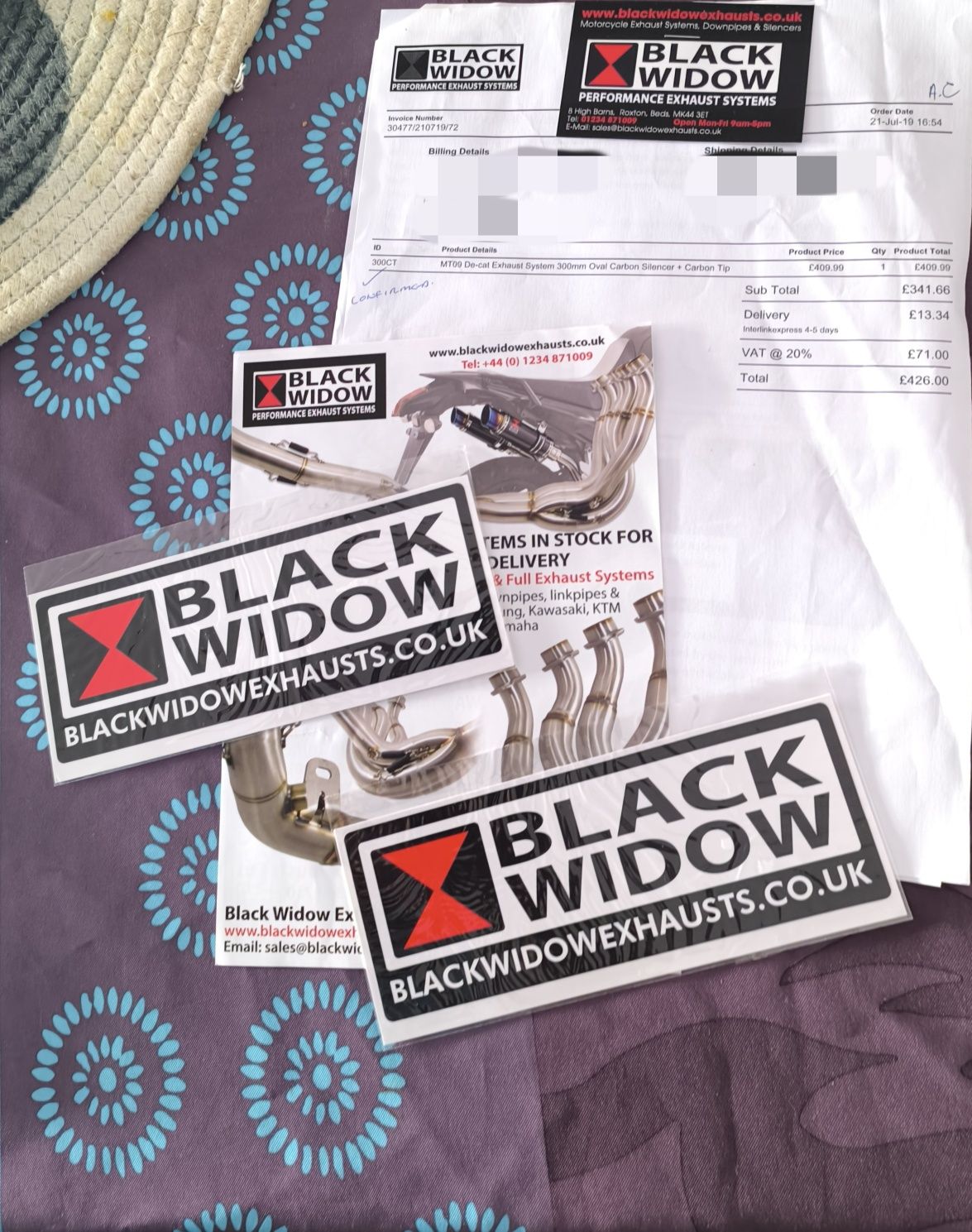 Linha de escape completa MT09 BLACKWIDOW