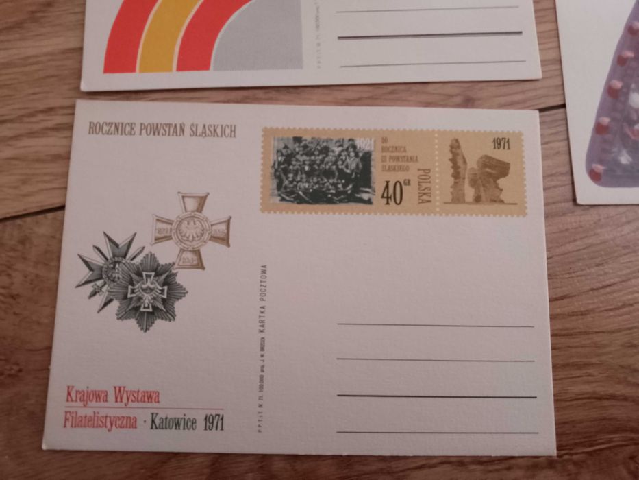 zestaw 3 całostki pocztówki różne, likwidacja zbioru