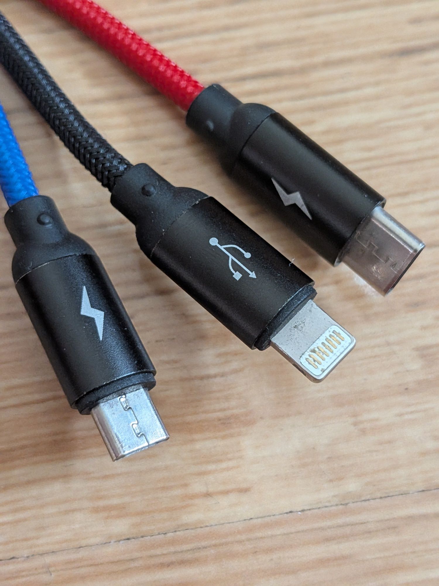 Baseus kabel 3 w 1 USB - Lightning/Micro usb/USB-C przejściówki do ład