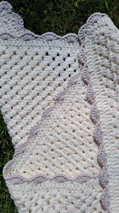 Kocyk niemowlęcy, handmade, wełna merino, chrzest, narodziny